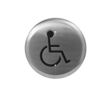 Camden Door Controls CM-60-2 6' Round Push Plate Switch, 'WHEELCHAIR' Symbol, Blue