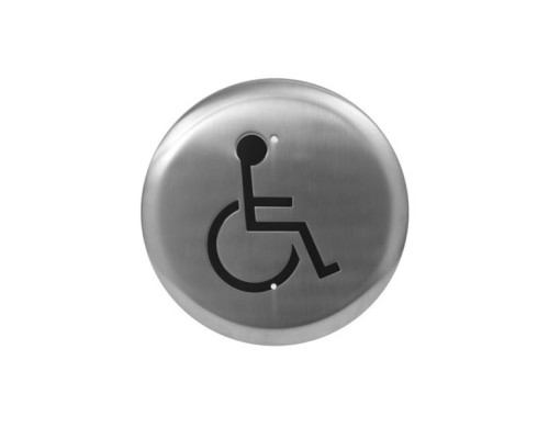 Camden Door Controls CM-60-2 6' Round Push Plate Switch, 'WHEELCHAIR' Symbol, Blue