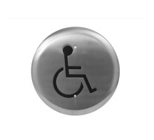 Camden Door Controls CM-60K-2 6' Stainless Steel Round Push Plate Switch 'WHEELCHAIR' Symbol, Blue