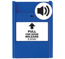 Camden Door Controls CM-701SOBE 1 x N/C Switch, Blue Pull Station with Local Alarm Sounder, 'Pull for Door Release'