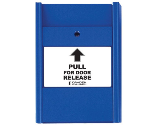 Camden Door Controls CM-701U Universal Blue Pull Station, 1 N/C with 4 Labels