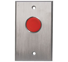 Camden Door Controls CM-7020R-7 Red Button Single Gang Faceplate N/O N/C, ''PUSH to EXIT'' Laser Etched