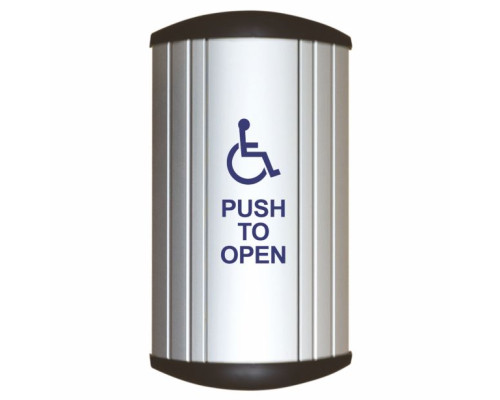 Camden Door Controls CM-7509-4 9' Long Column(tm) Push Plate Switch, 'WHEELCHAIR' Symbol and 'PUSH TO OPEN'