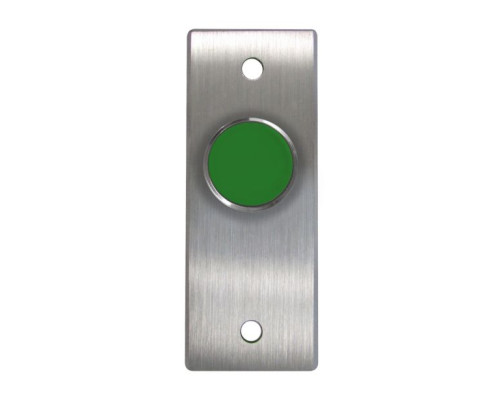 Camden Door Controls CM-8000G-3F Spring Return, N/O, Momentary, Green Button, 'POUSSEZ POUR OUVRIR', Black Graphics