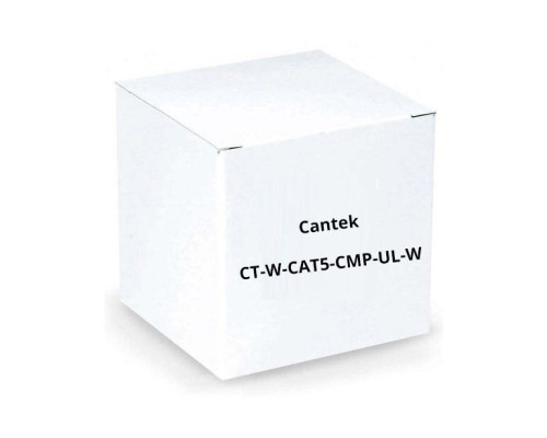 Cantek CT-W-CAT5-CMP-UL-W 1000ft, 24 AWG 4 Twisted Pair Unshielded CCU UTP Cable, White