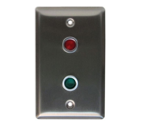 Camden Door Controls CX-LED2-56RG Single gang, 2 LEDs, blank, 12/28 VDC, LED, Mounted in Faceplate, Door Locked / Door Unlocked