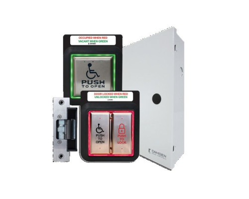 Camden Door Controls CX-WC13AXFM-PSF Illuminated Restroom Kit, Flush Mount, Power Sup Cab and Strike, French