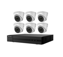 Hikvision EKI-Q82T26 Kit Includes Six 2 Megapixel Outdoor Turret Cameras, 2.8mm lens with One 8 Channel NVR with PoE, 2TB