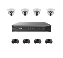 InVid VIS-4KIT-2-2TB 4-Ch NVR with 2TB HDD and 4 x 4 Megapixel Plug & Play IP Turret Cameras