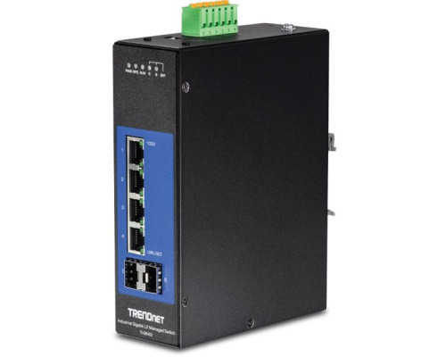 TRENDnet TI-G642i 6-Port Industrial Gigabit L2 Managed DIN-Rail Switch