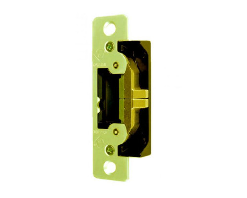 Adams Rite 7400M605 UltraLine Electric Strike for Flat Jambs Monitored in Bright Brass