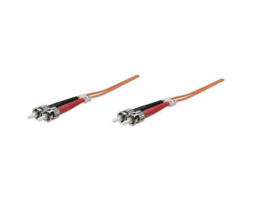 Intellinet 510325 Fiber Optic Patch Cable, Duplex, Multimode, 14 Feet, Orange