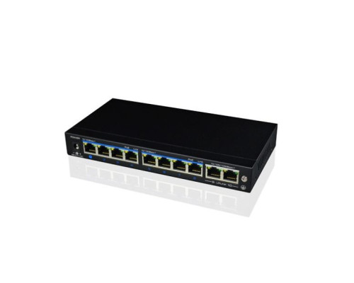 Syncom KA-FG10P-120SX 8 Port Industrial Grade Fast Ethernet PoE Switch with 2 Port Gigabit Uplinks