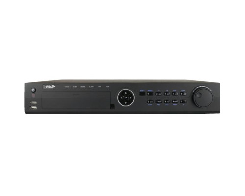 InVid UN1A-32X16 32 Channels 4K Network Video Recorder with 16 Plug & Play Ports, 4 HD Bays, No HDD