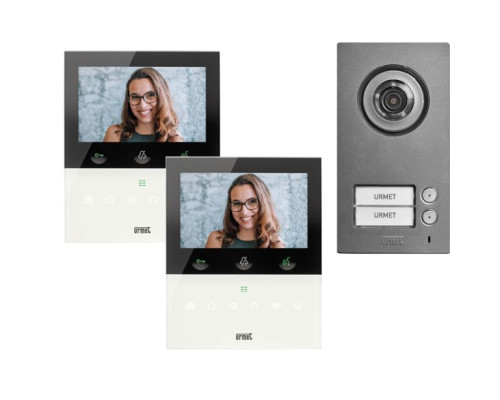 Urmet 1784-726 Two-Family Video Kit with Mikra2 Entry Panel