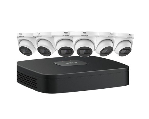 Dahua N484E62B 6 Camera 2K IP Security System, 4MP Video, 8ch NVR