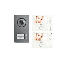 Urmet 1722-94 Two-Family Video Kit With Mikra2 and Mìro Hands-Free Video Door Phones, 2-Wire System