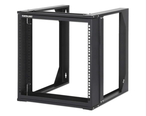 Intellinet 716185 19' Wall Mount Open Frame Network Rack, 9U, Front-hinged Swing Frame