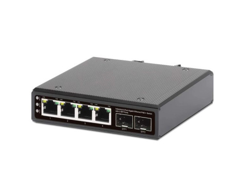 Intellinet 508995 Industrial 4-Port Gigabit Ethernet PoE++ Switch with 2 SFP Ports