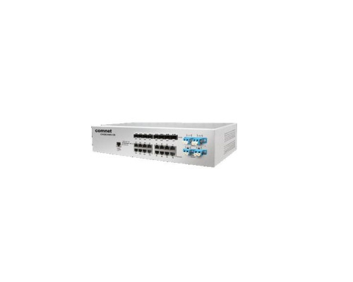 Comnet CNGE24MSS2-OB Industrial 24 Port All Gigabit Managed Ethernet Switch with 16 TX Ports and 8 SFP Ports Plus Optical Bypass