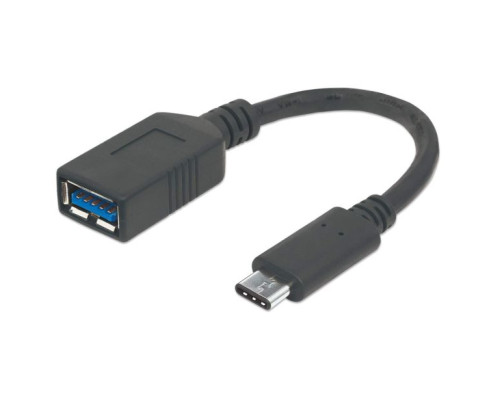 Manhattan 355285 USB 3.2 Gen 1, 5 Gbps, Type-C Male to Type-A Female Cable, 15 cm (6 in), USB-IF certified, Black