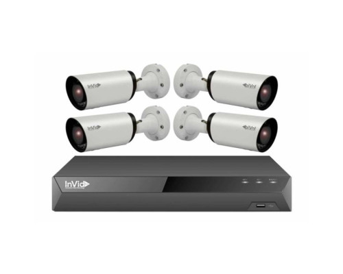 INVID1KIT-4 4 Camera Security Kit 2MP Bullet Cameras, 3TB