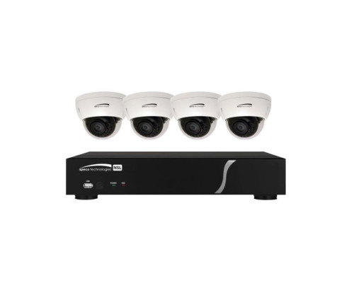 Speco ZIPL4D1 4 Channel NVR with 4 Channel Built-In PoE, 1TB 4 Full HD 1080p Outdoor IR Dome Cameras