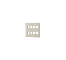 West Penn DKF-8-IV 8 Port Dual Gang Platic Plate, Light Ivory, 10 Pack