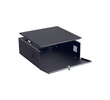 Video Mount Products DVR-LB1 Black Lockbox with Fan and Key Locked Hinging Front Door