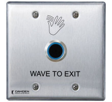 Camden Door Controls CM-222-A46W ValueWave Switch, Stainless Steel Double Gang Faceplate, 12/24VDC, 1 Relay, Blue/Green Illumination