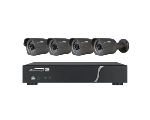 Speco ZIPL4B1 4 Channel NVR with 4 Channel Built-In PoE, 1TB, 4 Full HD 1080p Outdoor IR Bullet Cameras