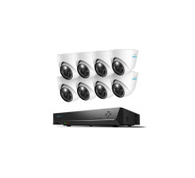 Reolink RLK16-1200D8-A 8 Dome Camera 12MP PoE Surveillance Kit, 4TB