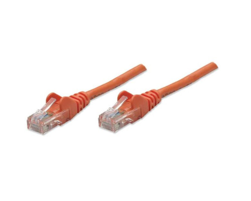 Intellinet 338318 IEC-C5-OR-25 Network Cable, Cat5e, UTP, 100% Copper, RJ45 Male / RJ45 Male, 7.5 m (25 ft.), Orange