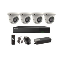 Vitek VT-TH5KT44TA-2 4 Channel 5-IN-1 (TVI/AHD/CVI/CVBS) DVR, 4TB with 4 x 5 Megapixel Turret/Ball Cameras, 2.8mm Lens