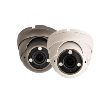 Cantek CT-HDC-DI3A-2M-Z-W 2.4 Megapixel HD-TVI/AHD/CVI Analog Outdoor IR Dome Camera, 2.8-12mm Lens, White