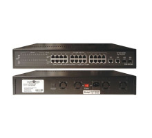 SecurityTronix ST-POEAF-24UL-RM 24 Port 10/100 Ethernet PoE Switch With Two 1 Gigabit Uplink Ports