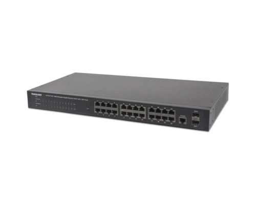 Intellinet 560559 24-Port Gigabit Ethernet PoE+ Web-Managed Switch with 2 SFP Ports