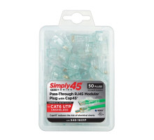 GoSimply Connect S45-1601P ProSeries Cat6 Unshielded Pass-Through RJ45 with Cap45® 50pc Clamshell