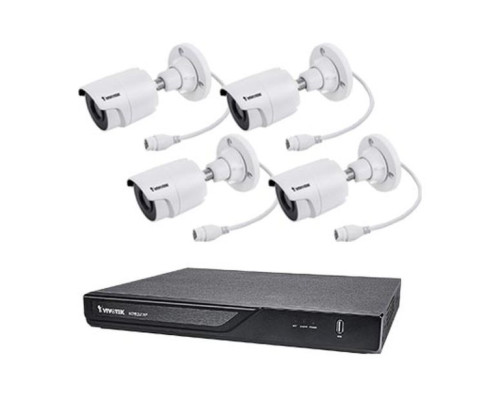 Vivotek ND9323P-2TB-4IB80 8 Channel NVR 2TB with 4 x 5MP Outdoor IR Bullet IP Security Cameras