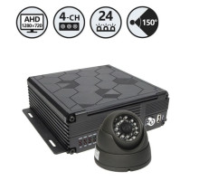 RVS Systems RVS-AR-DVR Mobilemule 4 Channel DVR with GPS Tracking and AHD Dome Camera, Western Digital 1TB 2.5 Inch Hard Drive, 66' Camera Cable