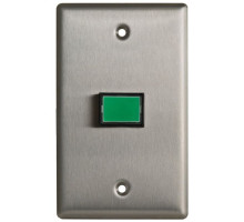 Camden Door Controls CM-300-R Rectangular LED Illuminated Exit Switch, Blank Faceplate, Red Button