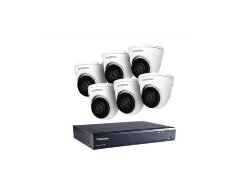 Geovision 780-NRL08R500-2TB 8-Channel 8MP NVR with 2TB HDD & 6 Camera Security Systems 5MP Night Vision Turret Cameras