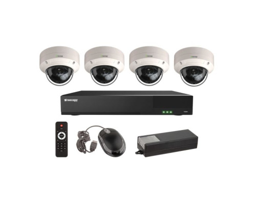 Vitek VT-TH5KT42TD-2 4 Channel 5-IN-1 (TVI/AHD/CVI/CVBS) DVR, 2TB with 4 x 5 Megapixel Vandal Dome Cameras, 2.8mm Lens