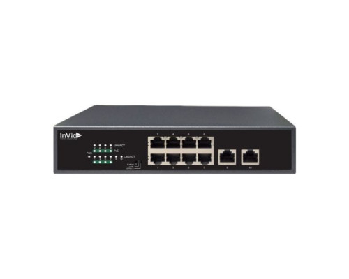 InVid VIS-GIGPOE8-2A 8+ 2 xRJ45 Full Gigabit, 125W, With 2 Uplink Ports Switch