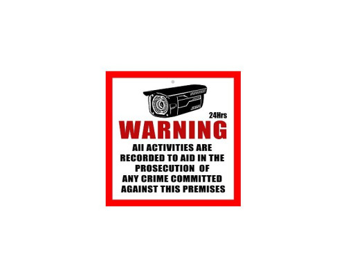 Cantek CT-W-SS-1 CCTV Warning Signs- Big Size, 10.5