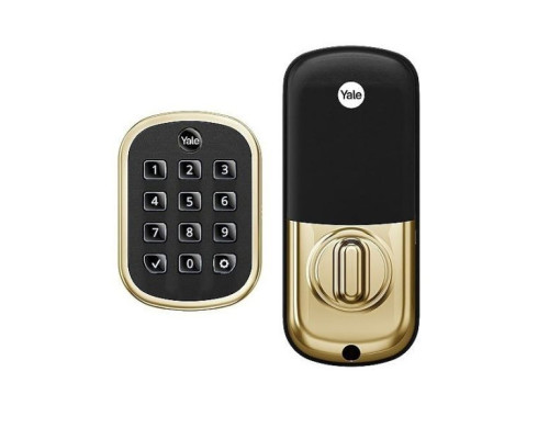 Yale YRD136-ZW2-P05 Pro SL Key-Free Push-Button Keypad Deadbolt with Z-Wave Plus, Polished Brass