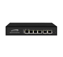 Speco P4S6G Gigabit Network PoE Switches 6-Port Gigabit Network Switch (4 ports PoE, 2 ports uplink)