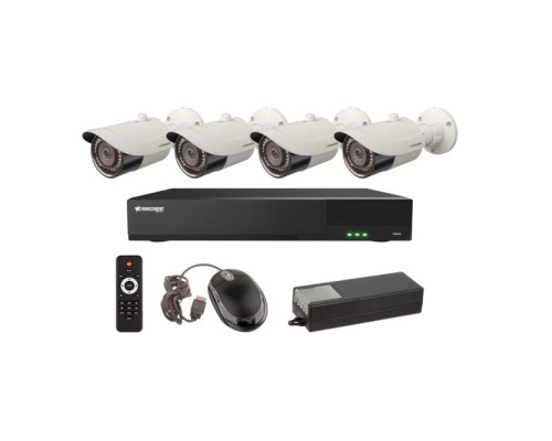 Vitek VT-TH5KT46TB-2 4 Channel 5-IN-1 (TVI/AHD/CVI/CVBS) DVR, 6TB with 4 x 5 Megapixel Bullet Cameras, 2.8mm Lens