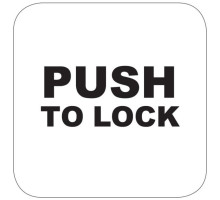 Camden Door Controls CM-25H-8 Narrow Push Plate Switch, Horizontal Mounting, 'PUSH TO LOCK', Black Text