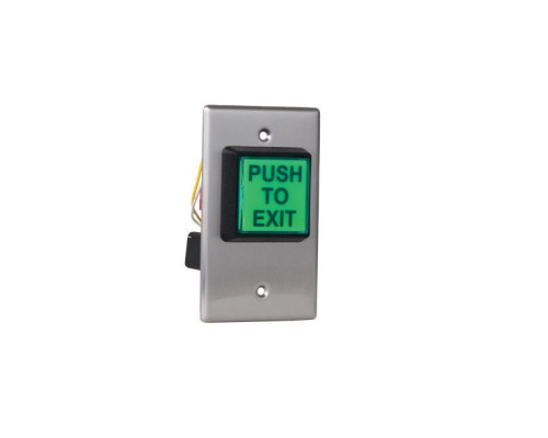 Camden Door Controls CM-30EE 2' LED Illuminated Green 'PUSH TO EXIT' Button with Fixed 30 Second Timer